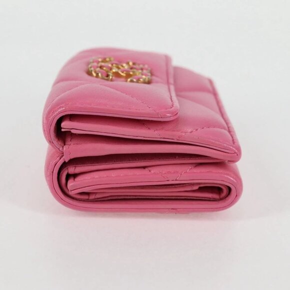 CHANEL Matelasse Compact Wallet Lamb Skin Pink Gold - Picture 3 of 16